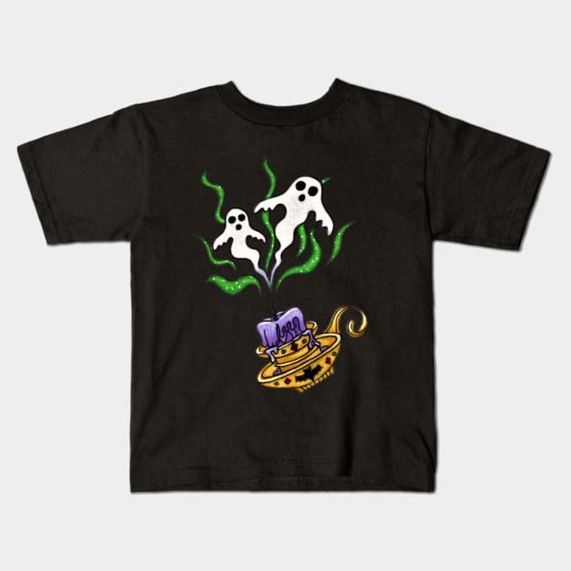 Smokey Ghosts Kids T-Shirt by cheyroseart